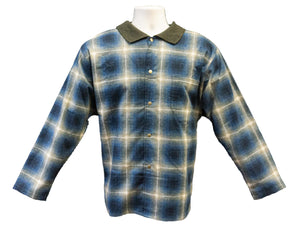 Men's Long Sleeve Flannel Polo Shirt With Functional Top Snaps