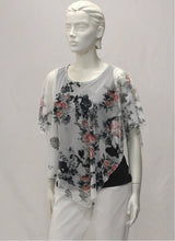 Load image into Gallery viewer, London knit printed mesh layered top
